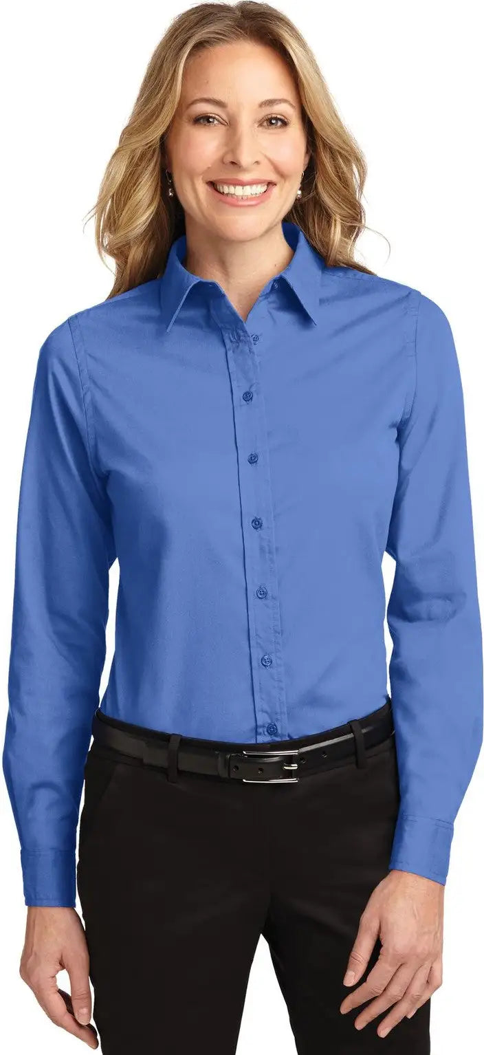 Port Authority L608 Women’s Long Sleeve Easy Care Shirt - Ultramarine Blue - Ladies Xs
