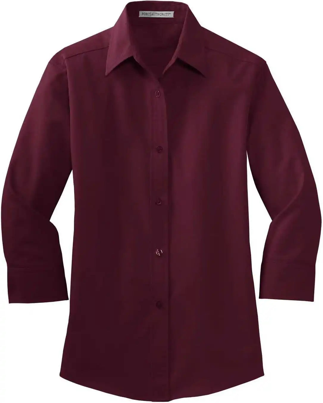 Port Authority L612 Ladies 3/4 Sleeve Easy Care Shirt Burgundy