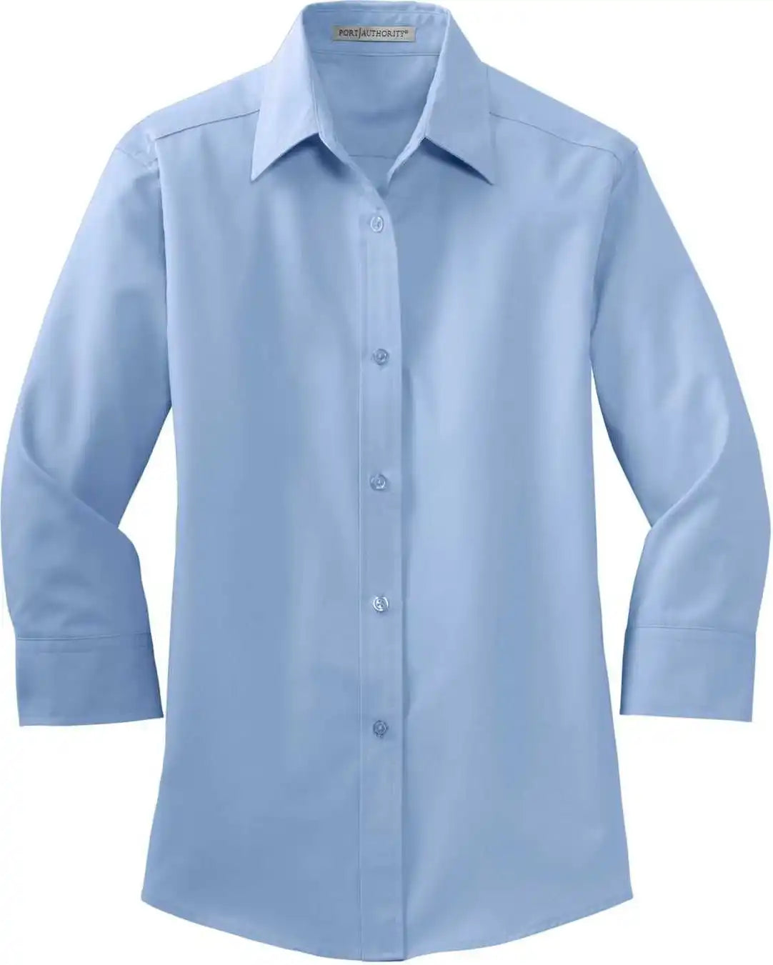Port Authority L612 Ladies 3/4 Sleeve Easy Care Shirt Light Blue