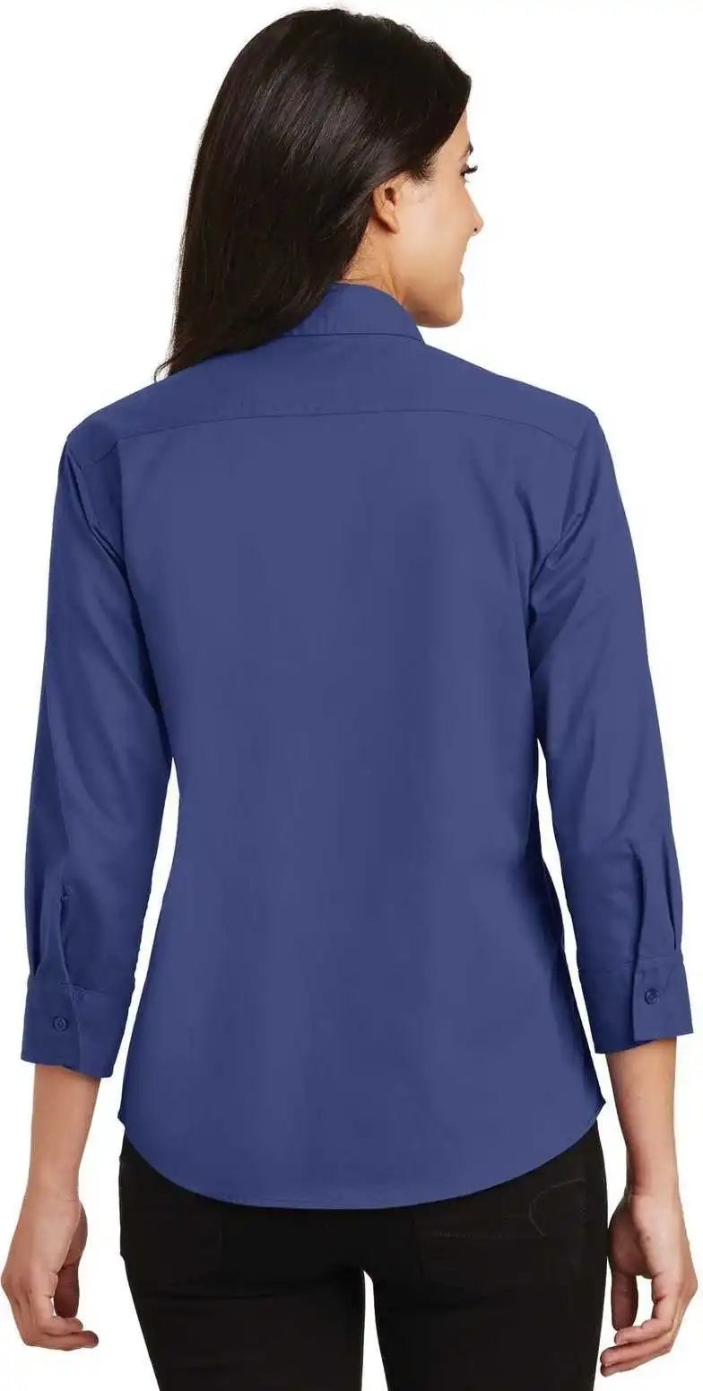 Port Authority L612 Ladies 3/4 Sleeve Easy Care Shirt Mediterranean Blue