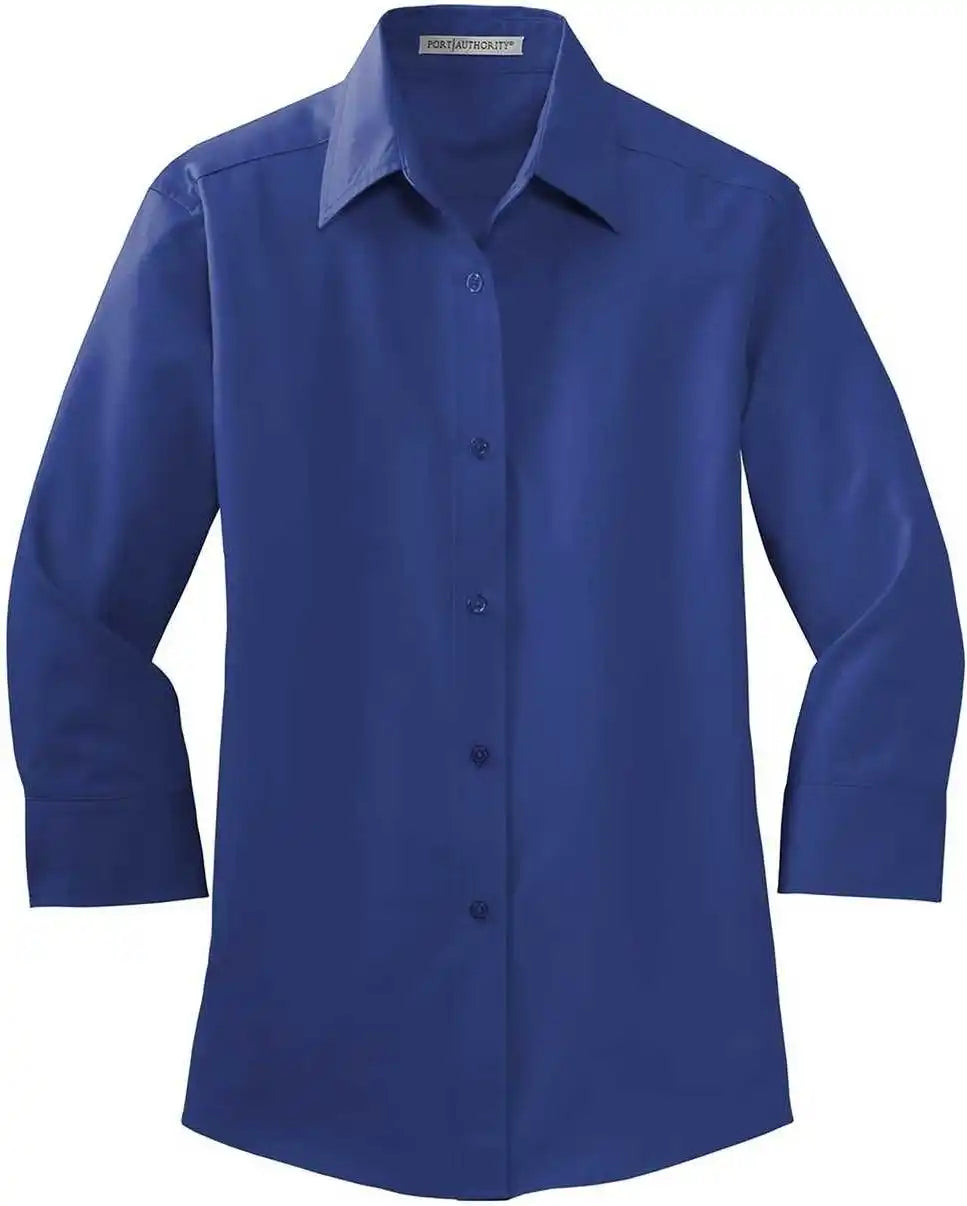 Port Authority L612 Ladies 3/4 Sleeve Easy Care Shirt Mediterranean Blue