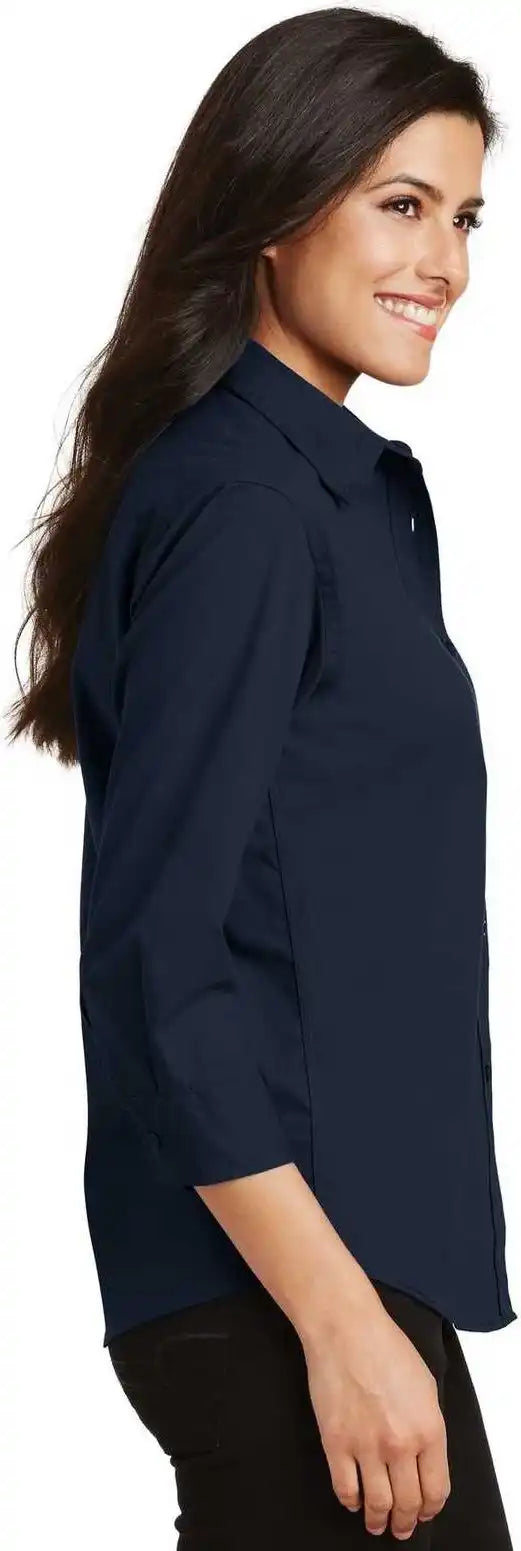 Port Authority L612 Ladies 3/4 Sleeve Easy Care Shirt Navy