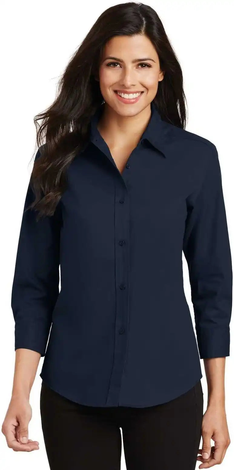 Port Authority L612 Ladies 3/4-sleeve Easy Care Shirt - Navy