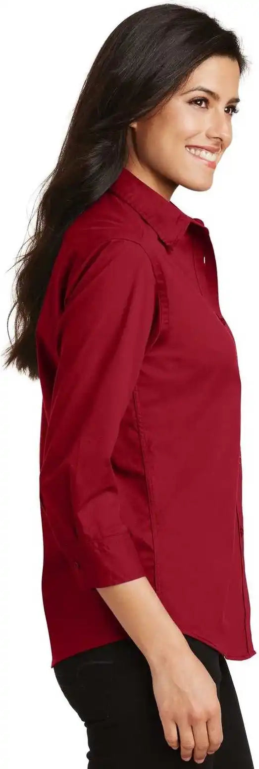 Port Authority L612 Ladies 3/4 Sleeve Easy Care Shirt Red
