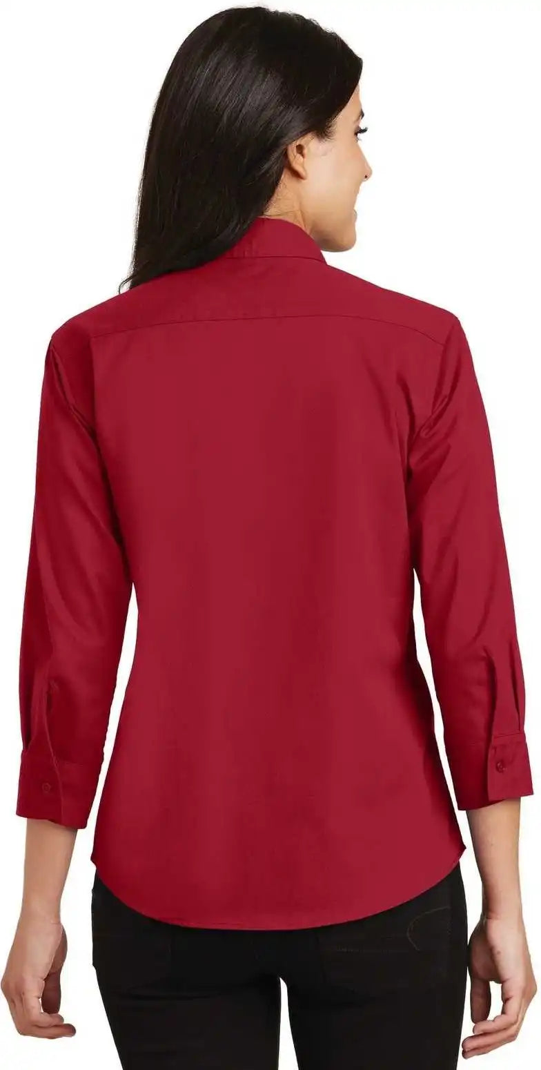Port Authority L612 Ladies 3/4 Sleeve Easy Care Shirt Red