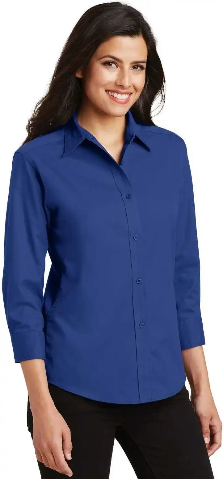 Port Authority L612 Ladies 3/4 Sleeve Easy Care Shirt Royal