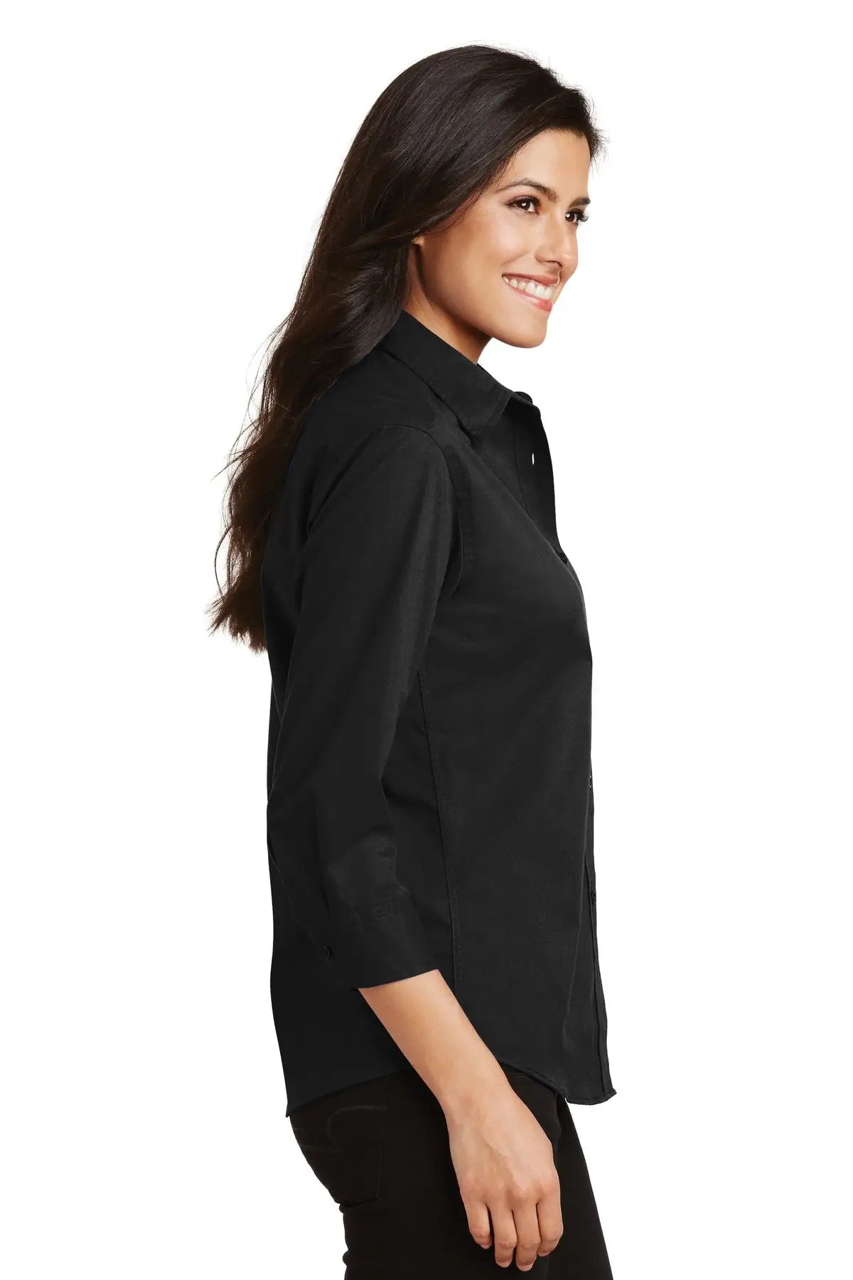 Port Authority L612 Women’s 3/4-sleeve Easy Care Shirt - Black