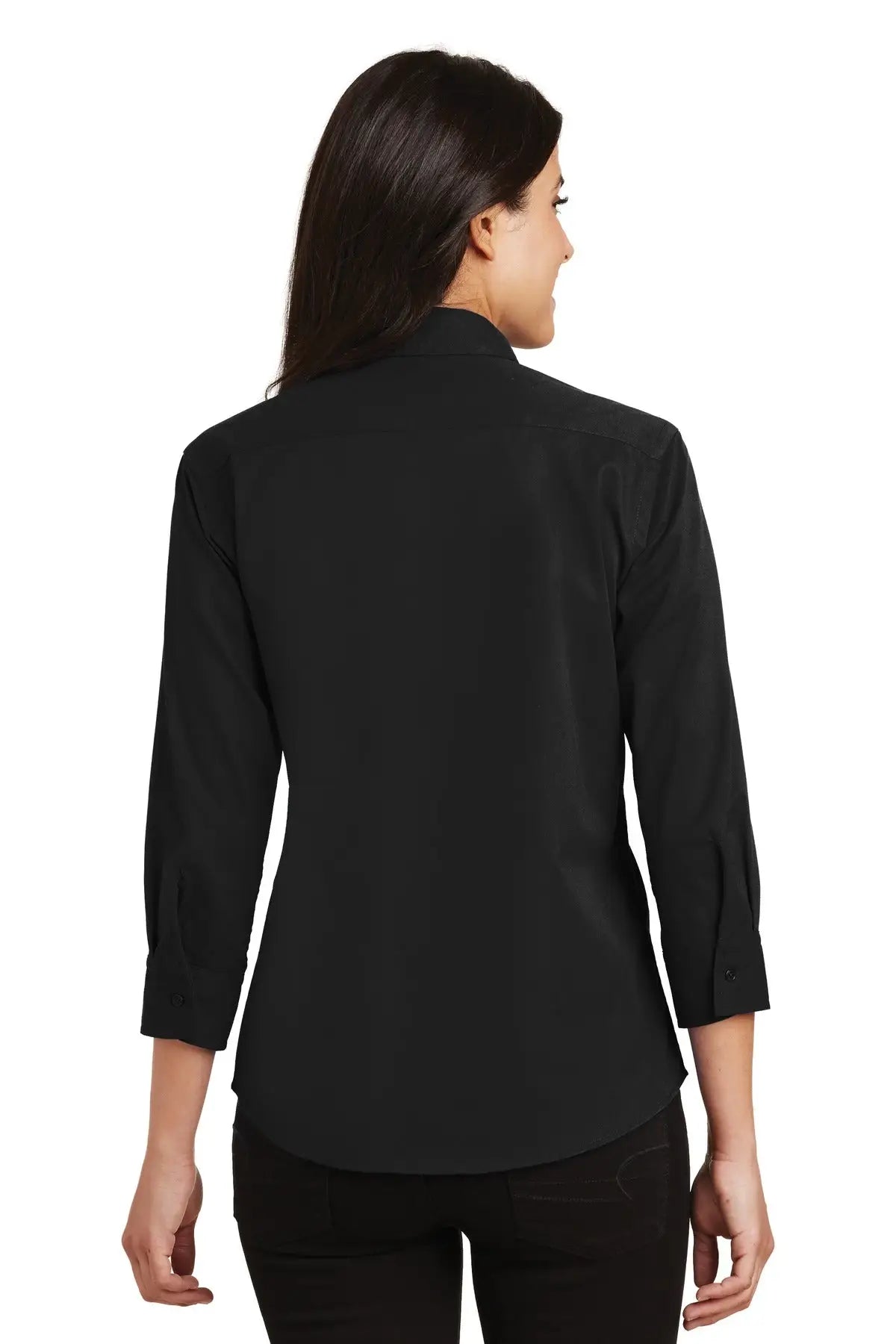 Port Authority L612 Women’s 3/4-sleeve Easy Care Shirt - Black