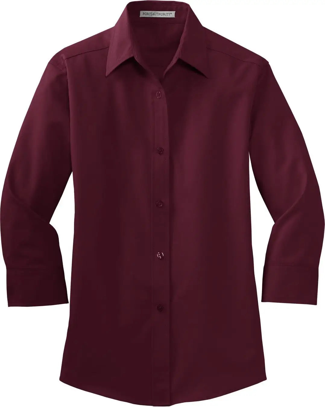 Port Authority L612 Women’s 3/4-sleeve Easy Care Shirt - Burgundy