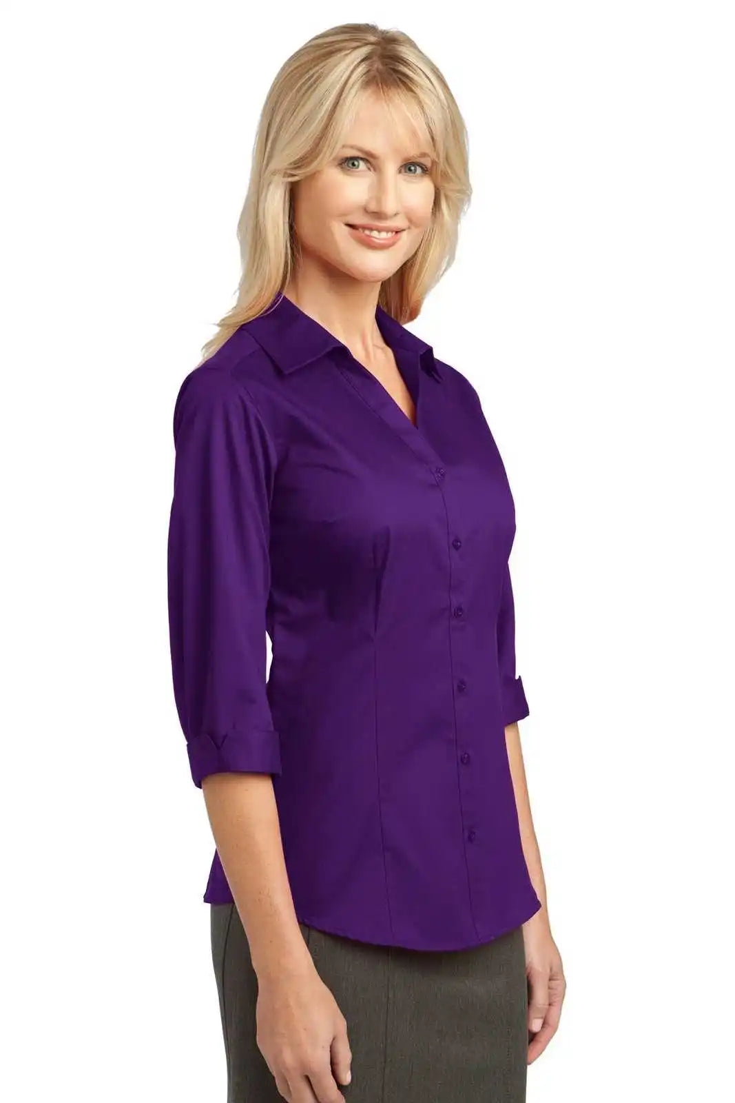 Port Authority L6290 Improved Ladies 3/4-sleeve Blouse - Deep Purple