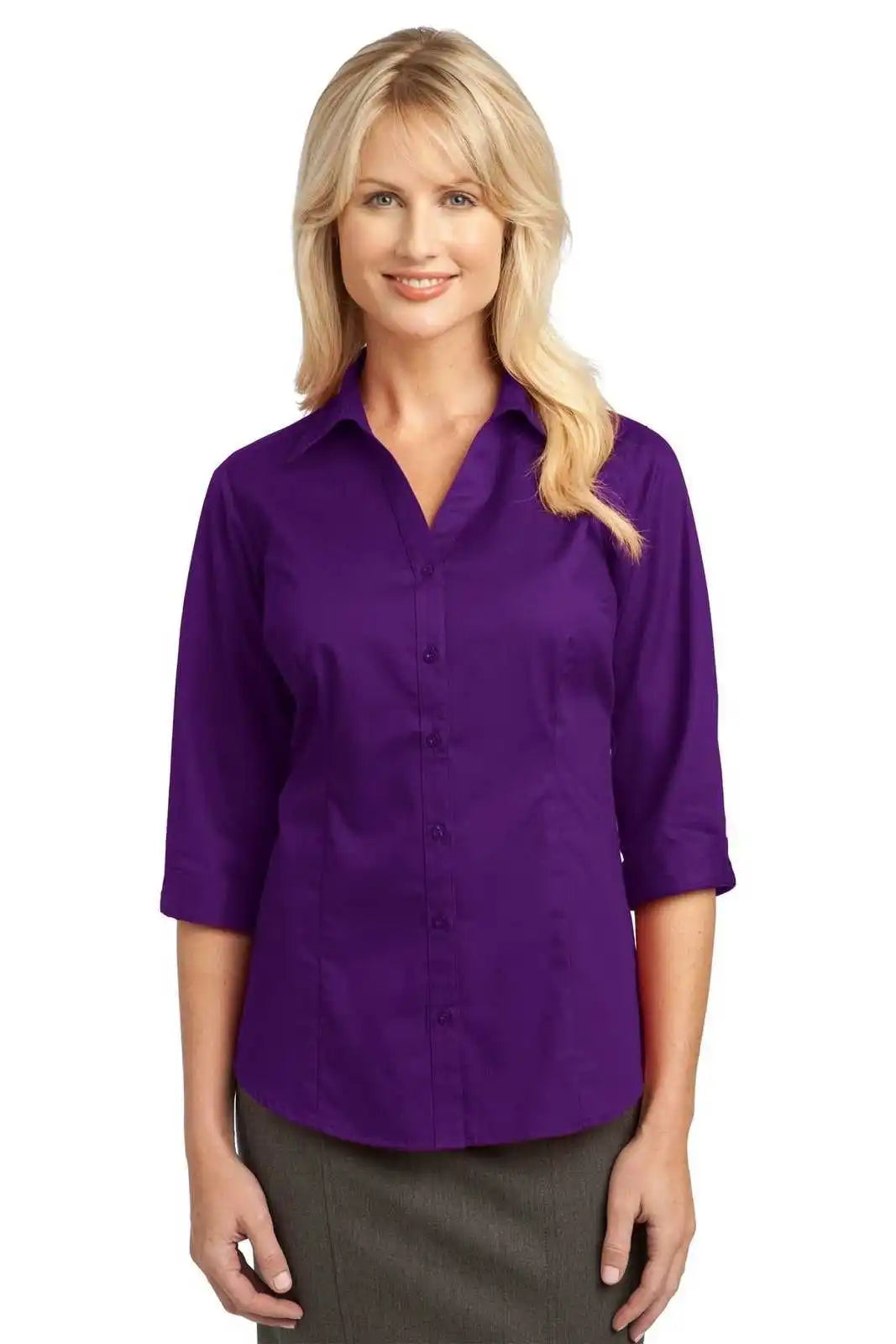 Port Authority L6290 Improved Ladies 3/4-sleeve Blouse - Deep Purple