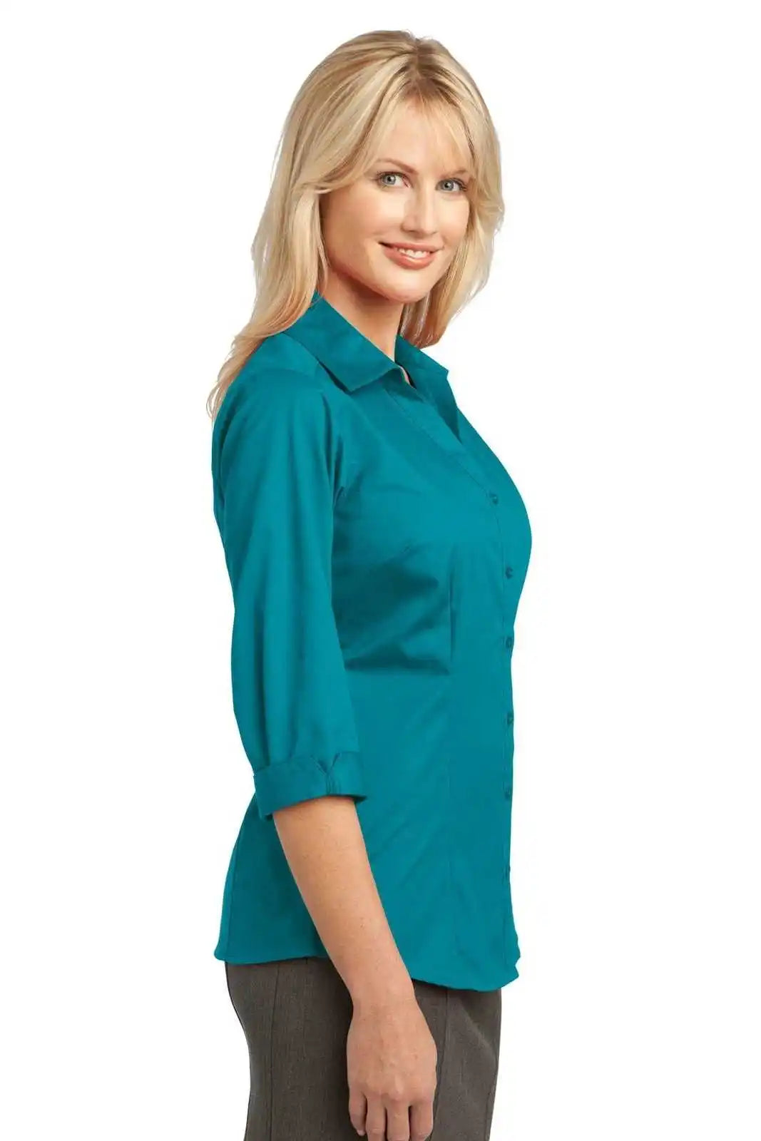 Port Authority L6290 Improved Ladies 3/4-sleeve Blouse - Teal Green