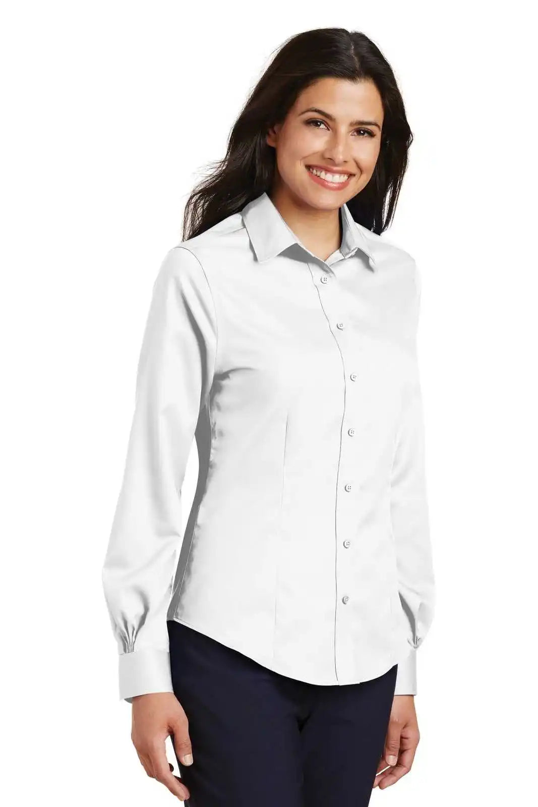 Port Authority L638 Ladies Non-iron Twill Shirt - White