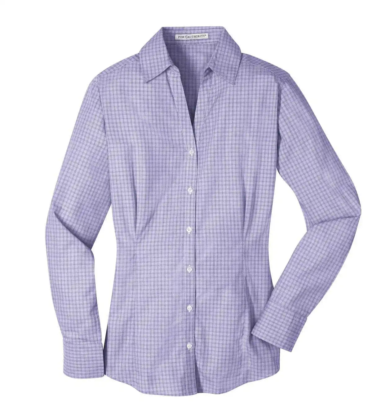 Port Authority L639 Ladies Plaid Pattern Easy Care Shirt - Purple