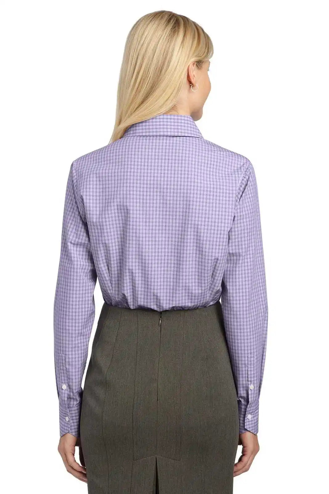 Port Authority L639 Ladies Plaid Pattern Easy Care Shirt - Purple