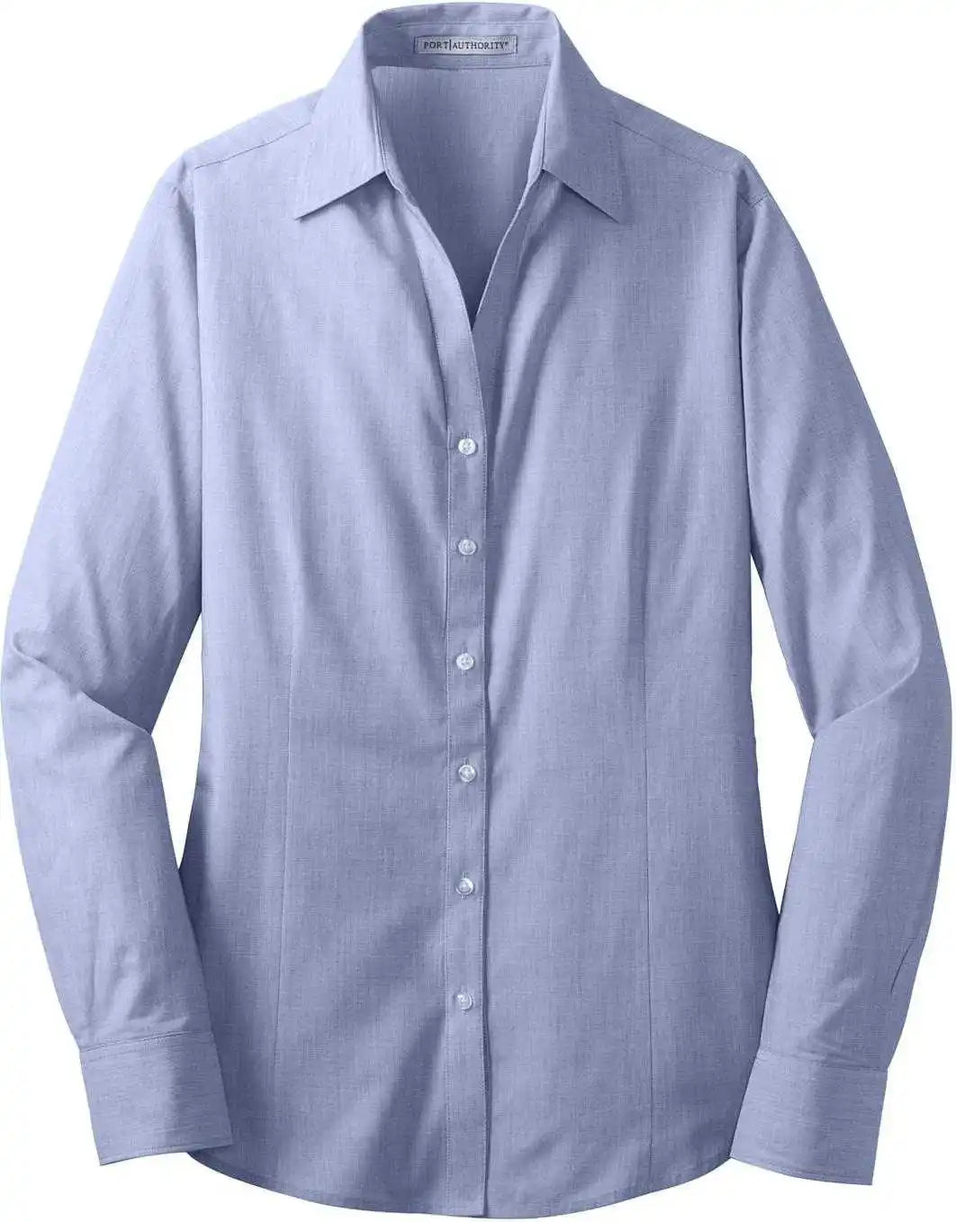 Port Authority L640 Ladies Crosshatch Easy Care Shirt Chambray Blue
