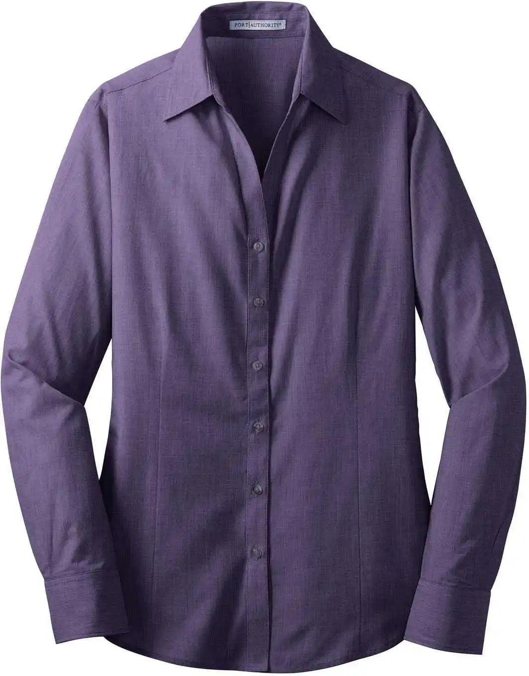 Port Authority L640 Ladies Crosshatch Easy Care Shirt - Grape Harvest