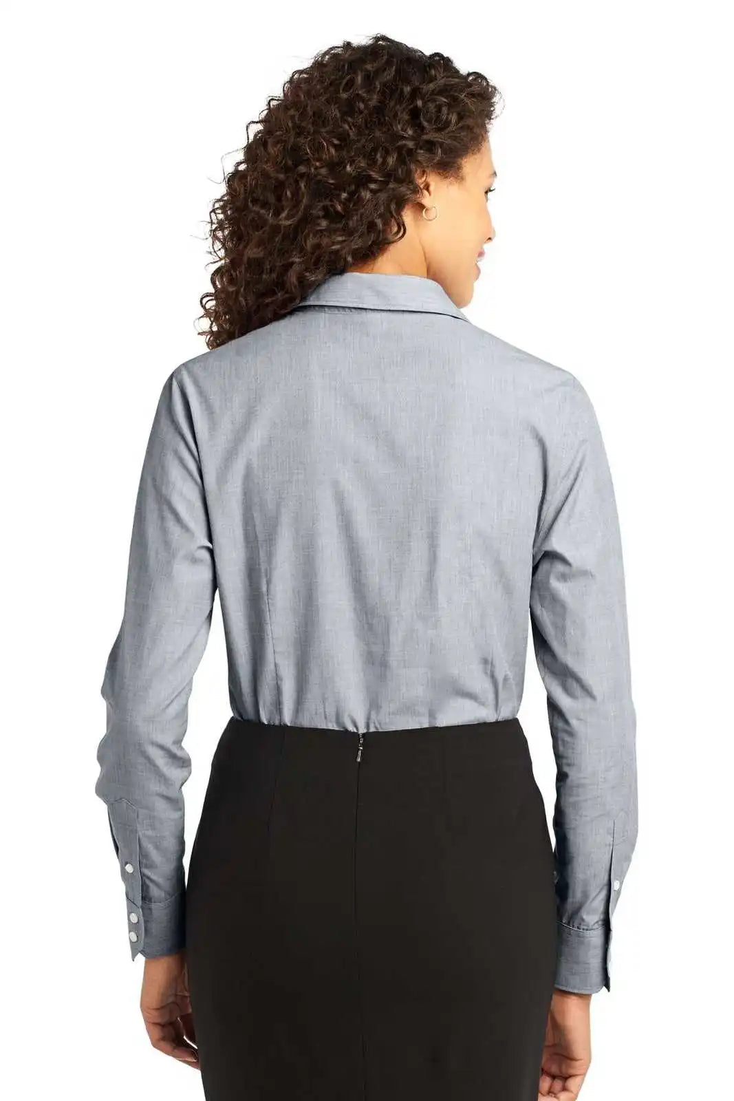 Port Authority L640 Ladies Crosshatch Easy Care Shirt - Navy Frost