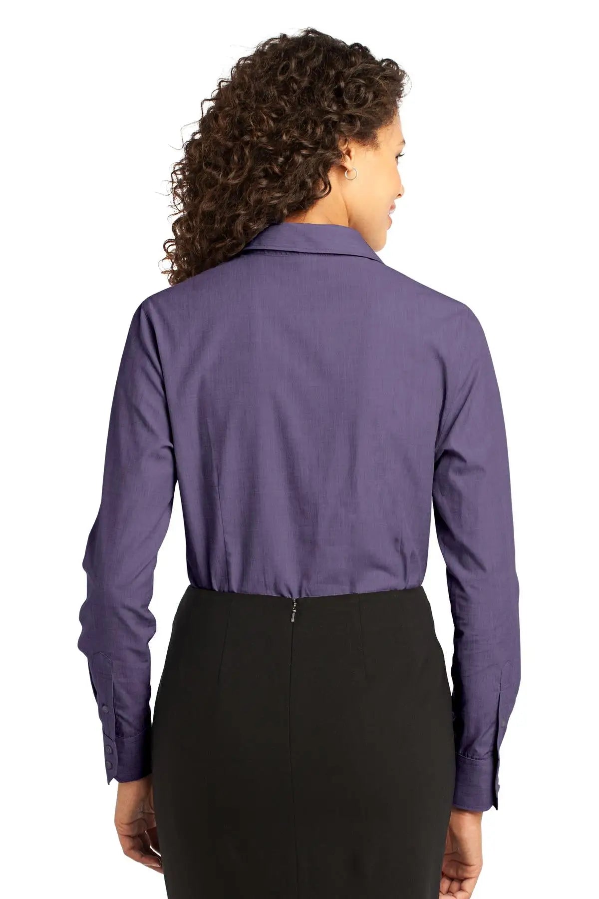 Port Authority L640 Women’s Crosshatch Easy Care Shirt - Grape Harvest