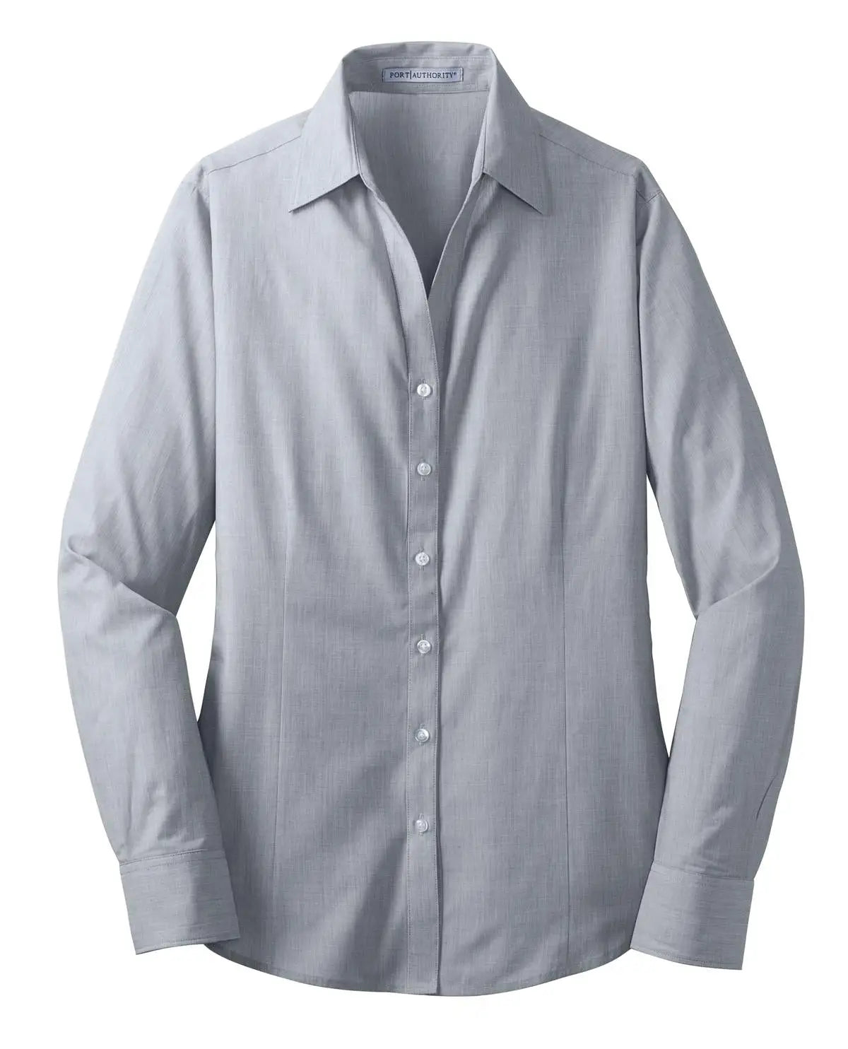 Port Authority L640 Women’s Crosshatch Easy Care Shirt - Navy Frost