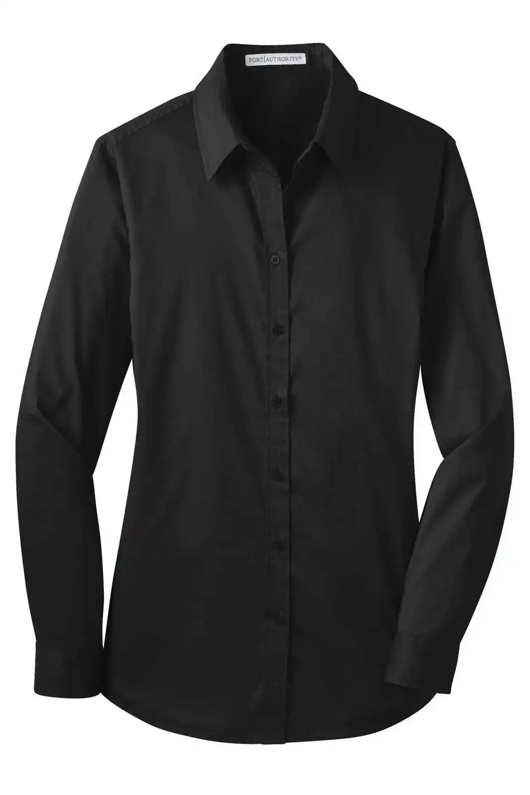Port Authority L646 Ladies Stretch Poplin Shirt - Black