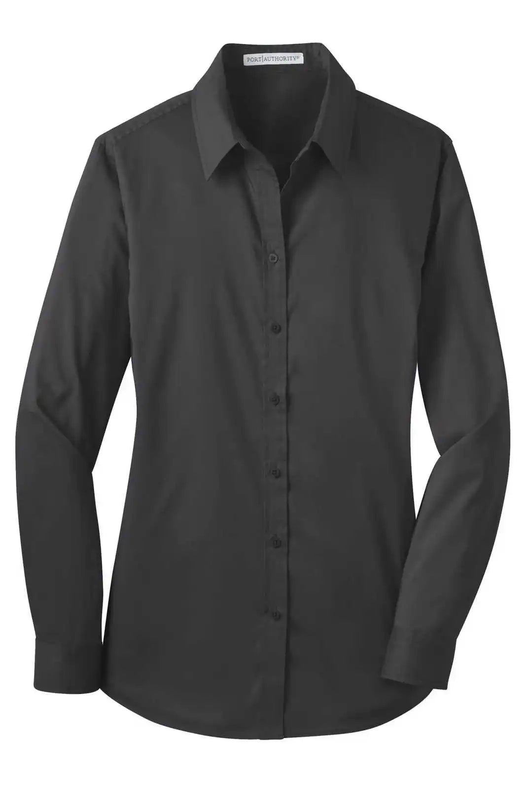 Port Authority L646 Ladies Stretch Poplin Shirt - Gray Smoke