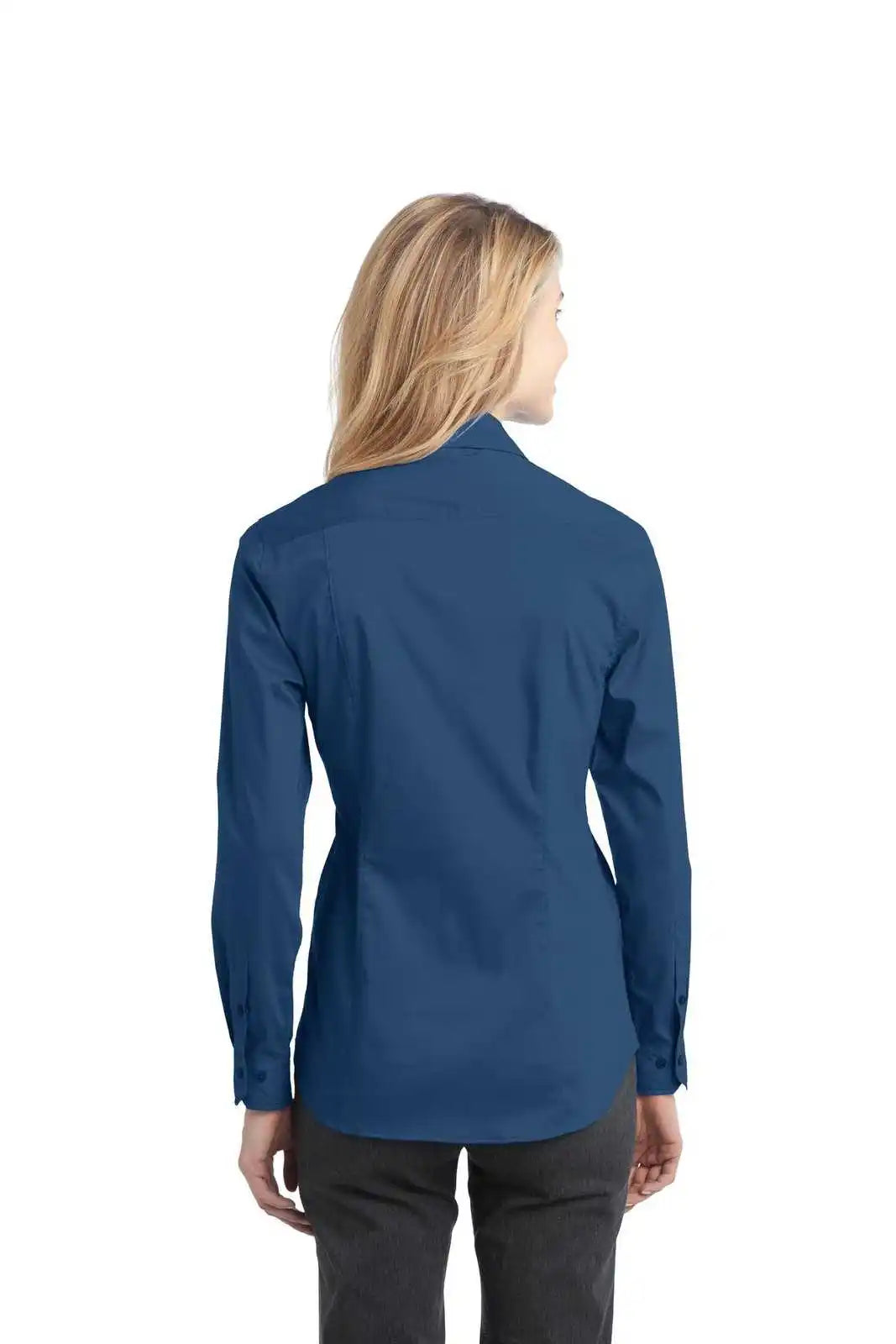 Port Authority L646 Ladies Stretch Poplin Shirt - Moonlight Blue