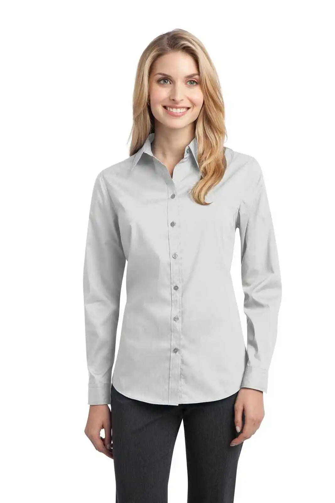 Port Authority L646 Ladies Stretch Poplin Shirt - White