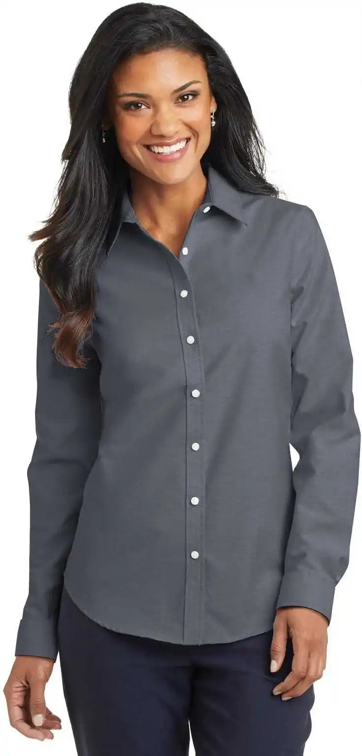 Port Authority L658 Ladies Superpro Oxford Shirt - Black