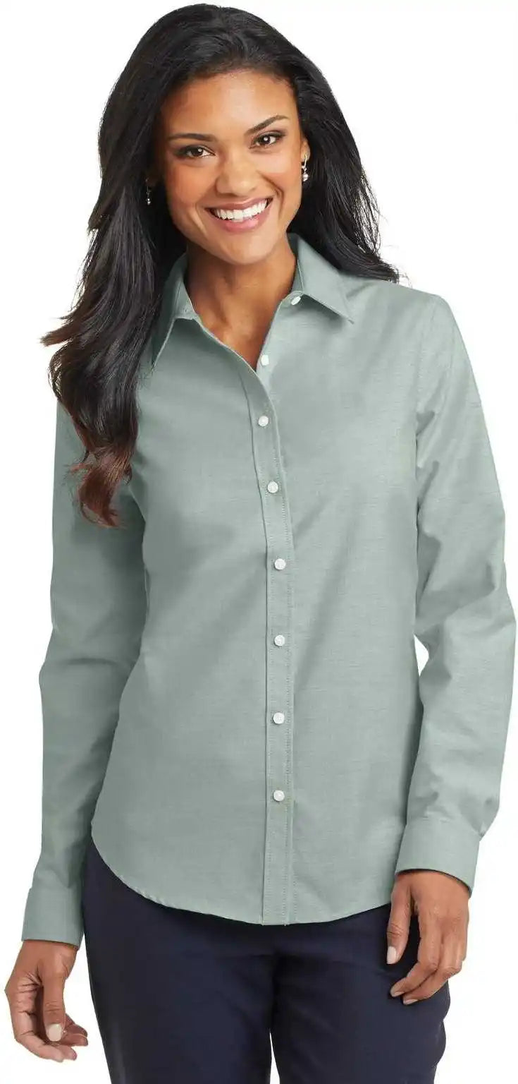 Port Authority L658 Ladies Superpro Oxford Shirt Green