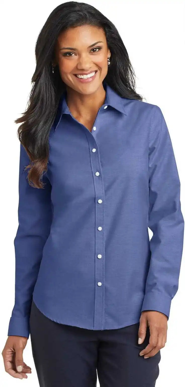 Port Authority L658 Ladies Superpro Oxford Shirt - Navy