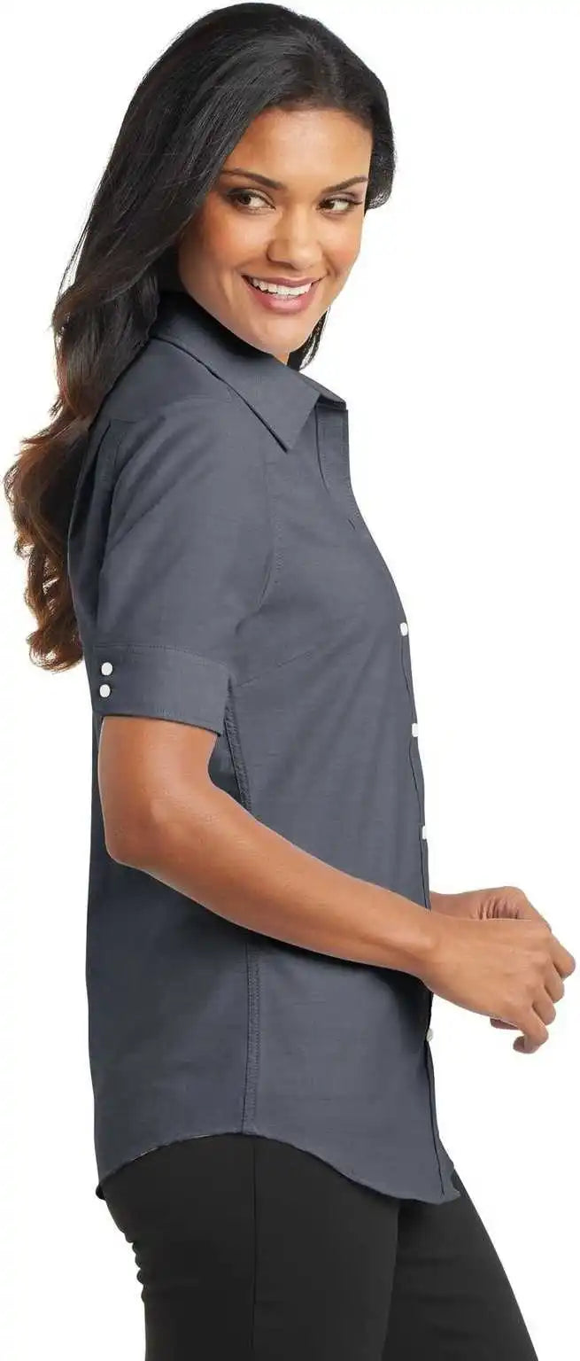 Port Authority L659 Ladies Short Sleeve Superpro Oxford Shirt Black
