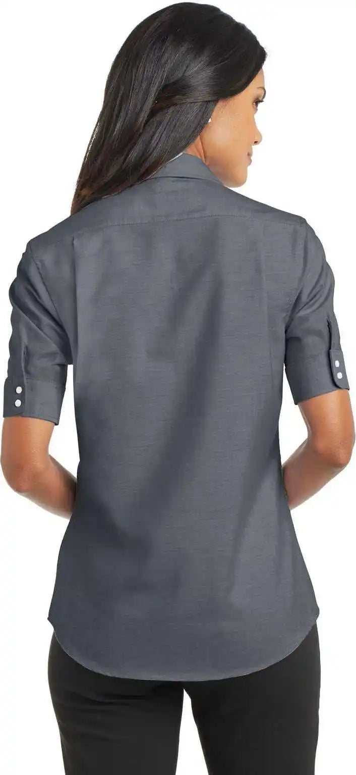 Port Authority L659 Ladies Short Sleeve Superpro Oxford Shirt - Black