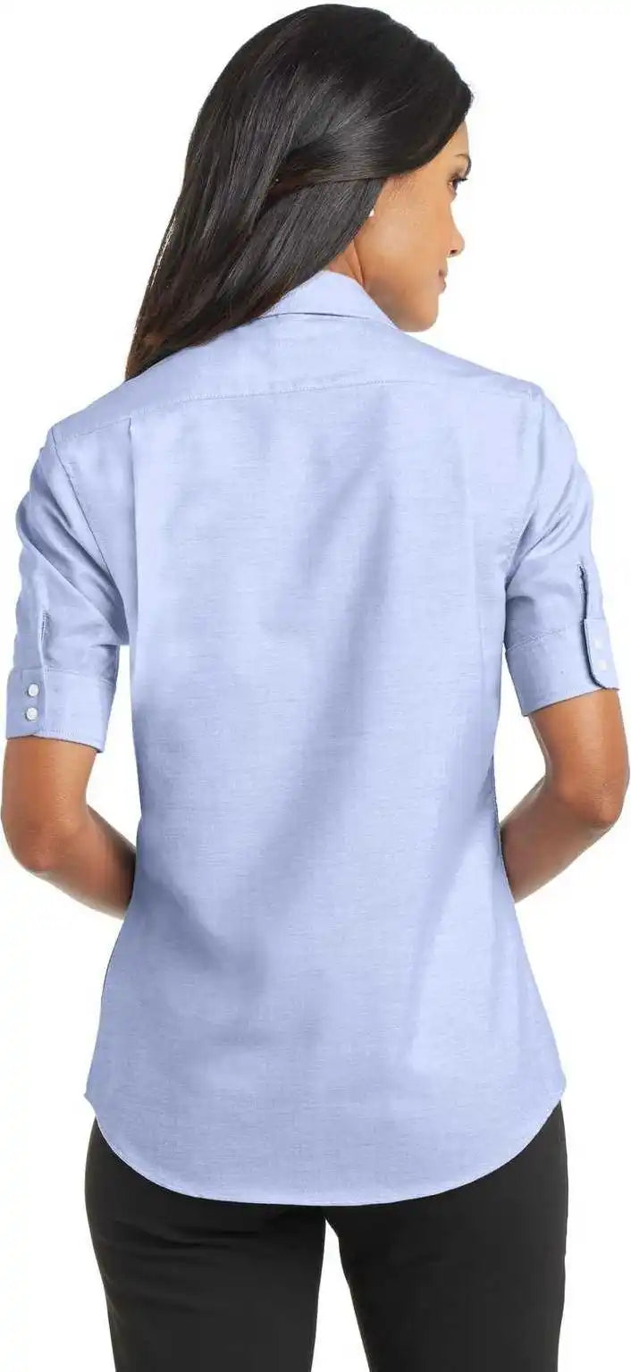 Port Authority L659 Ladies Short Sleeve Superpro Oxford Shirt - Blue