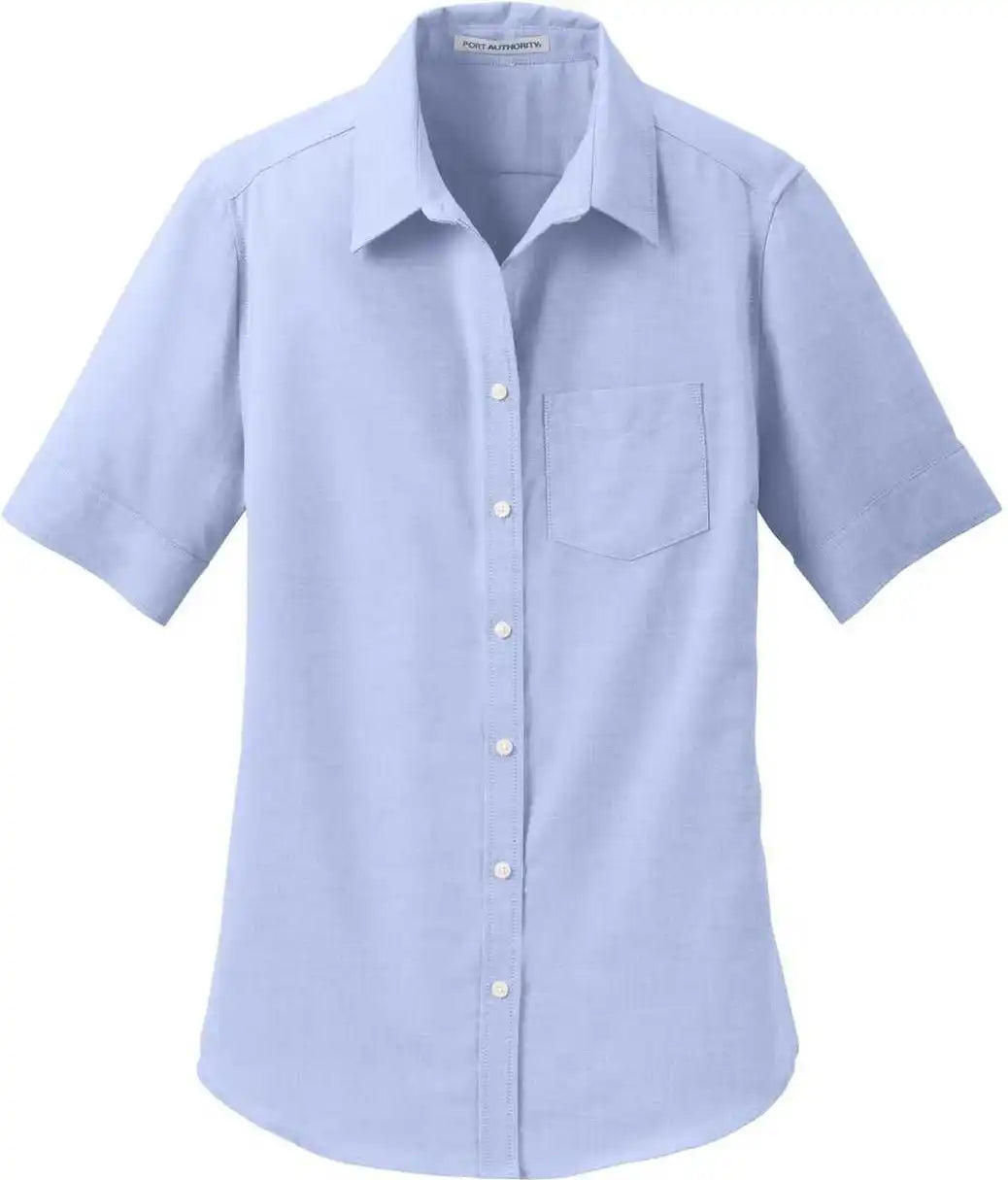 Port Authority L659 Ladies Short Sleeve Superpro Oxford Shirt Blue