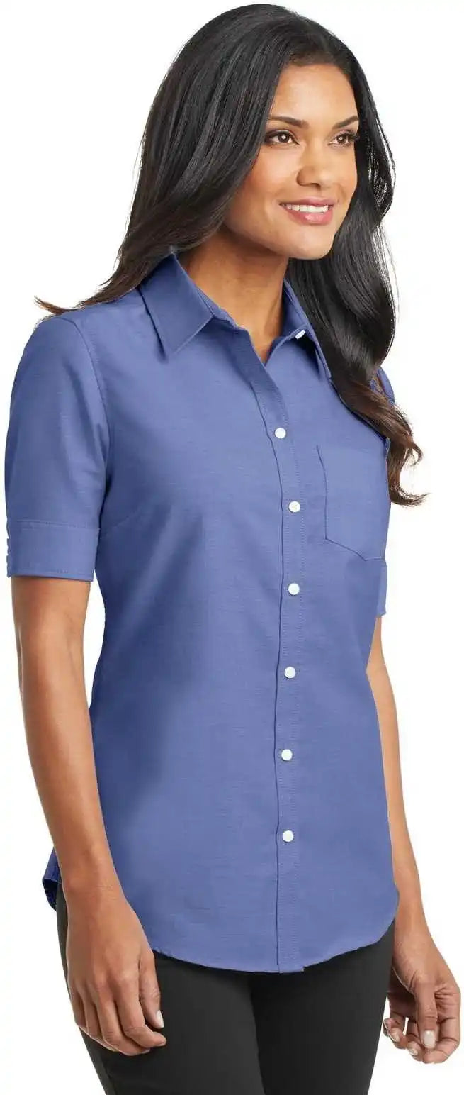 Port Authority L659 Ladies Short Sleeve Superpro Oxford Shirt Navy