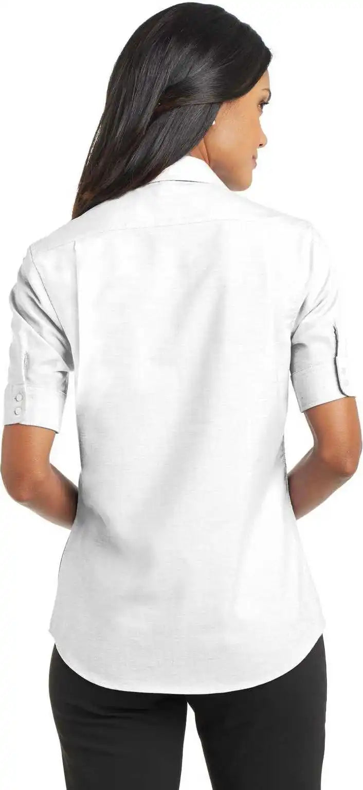 Port Authority L659 Ladies Short Sleeve Superpro Oxford Shirt - White
