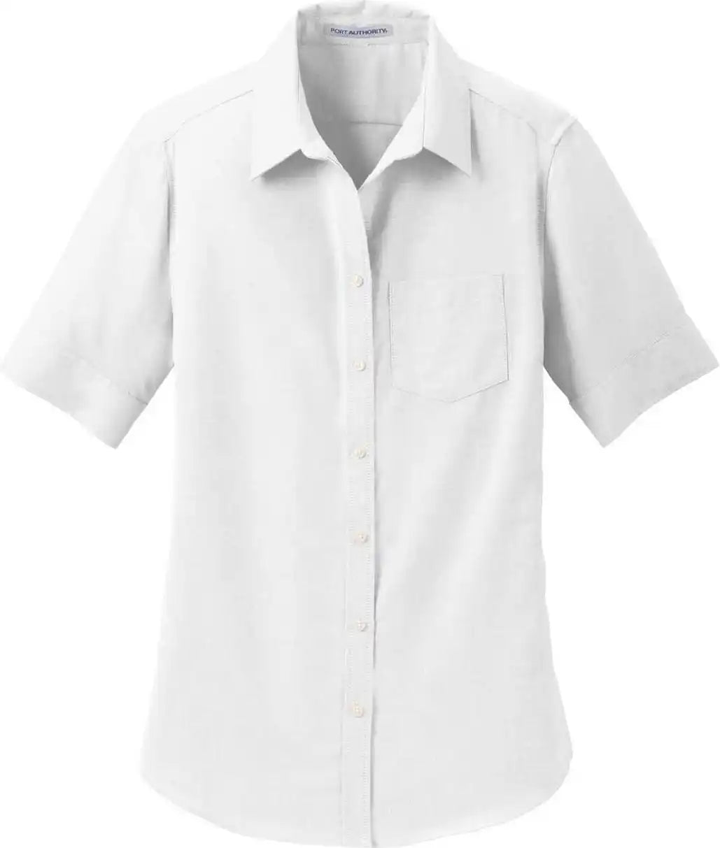 Port Authority L659 Ladies Short Sleeve Superpro Oxford Shirt White