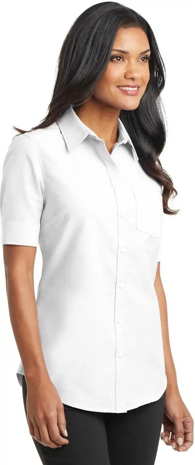 Port Authority L659 Ladies Short Sleeve Superpro Oxford Shirt White