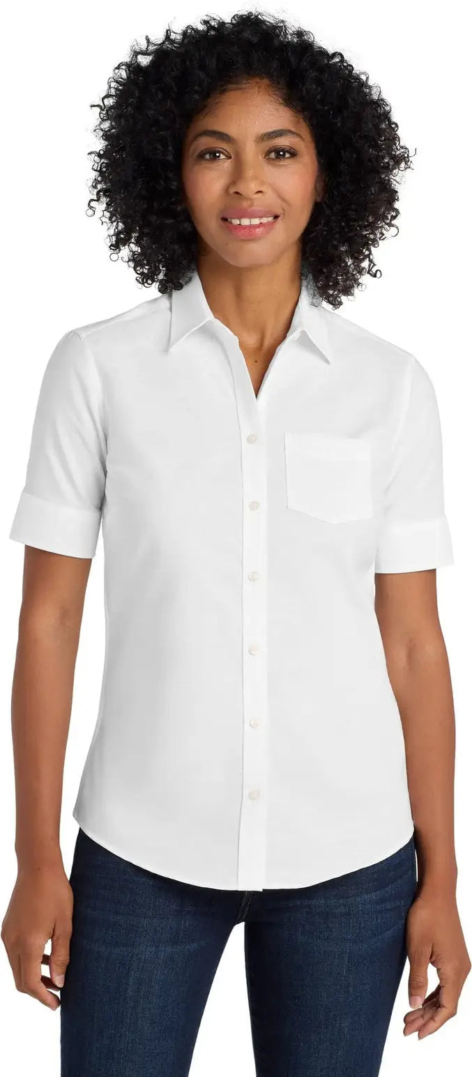 Port Authority L659 Women’s Short Sleeve Superpro Oxford Shirt - White