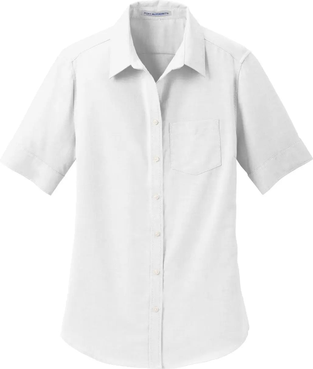 Port Authority L659 Women’s Short Sleeve Superpro Oxford Shirt - White
