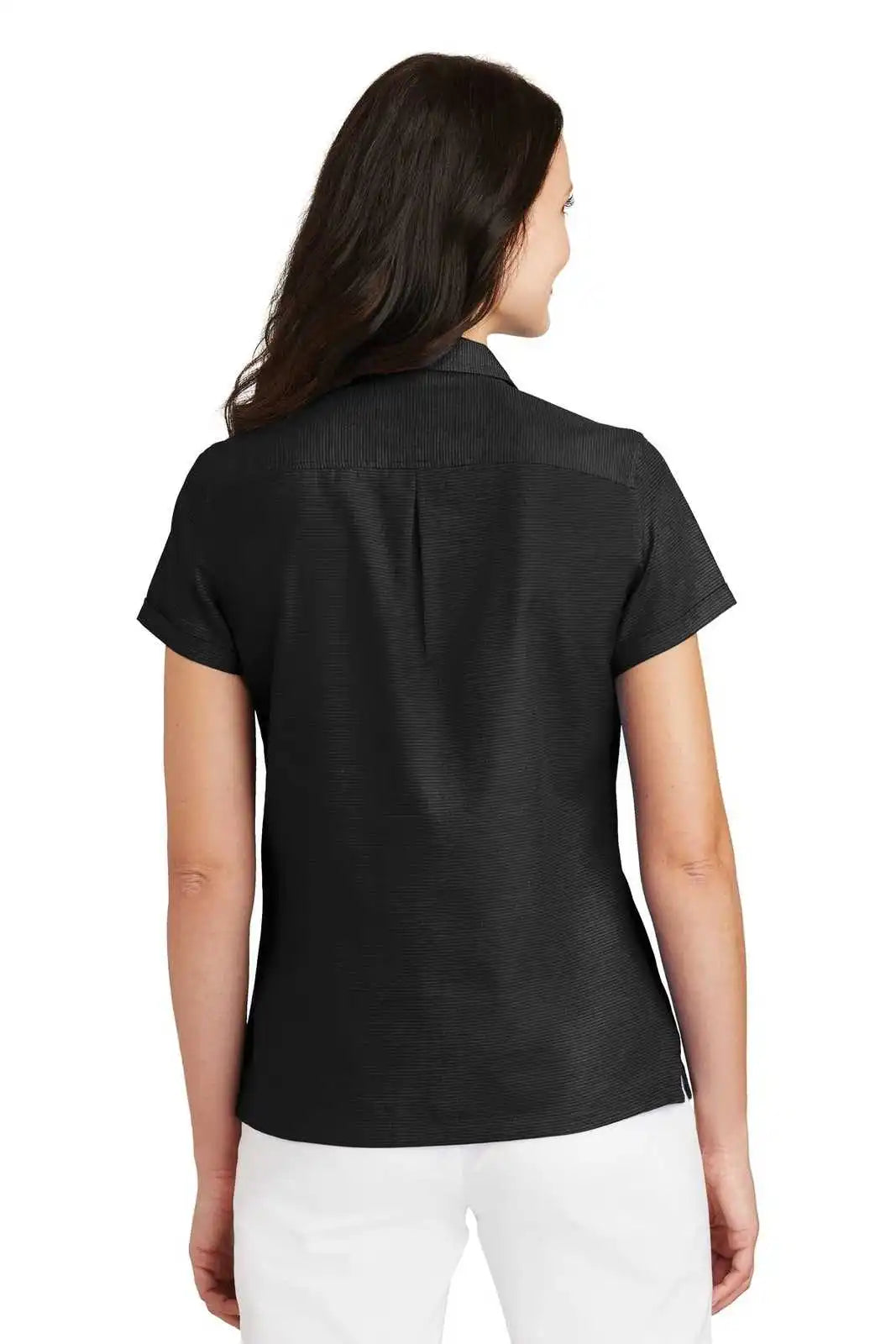 Port Authority L662 Ladies Textured Camp Shirt - Black