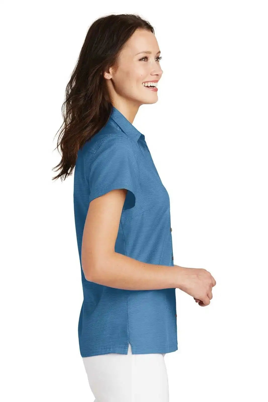 Port Authority L662 Ladies Textured Camp Shirt - Celadon