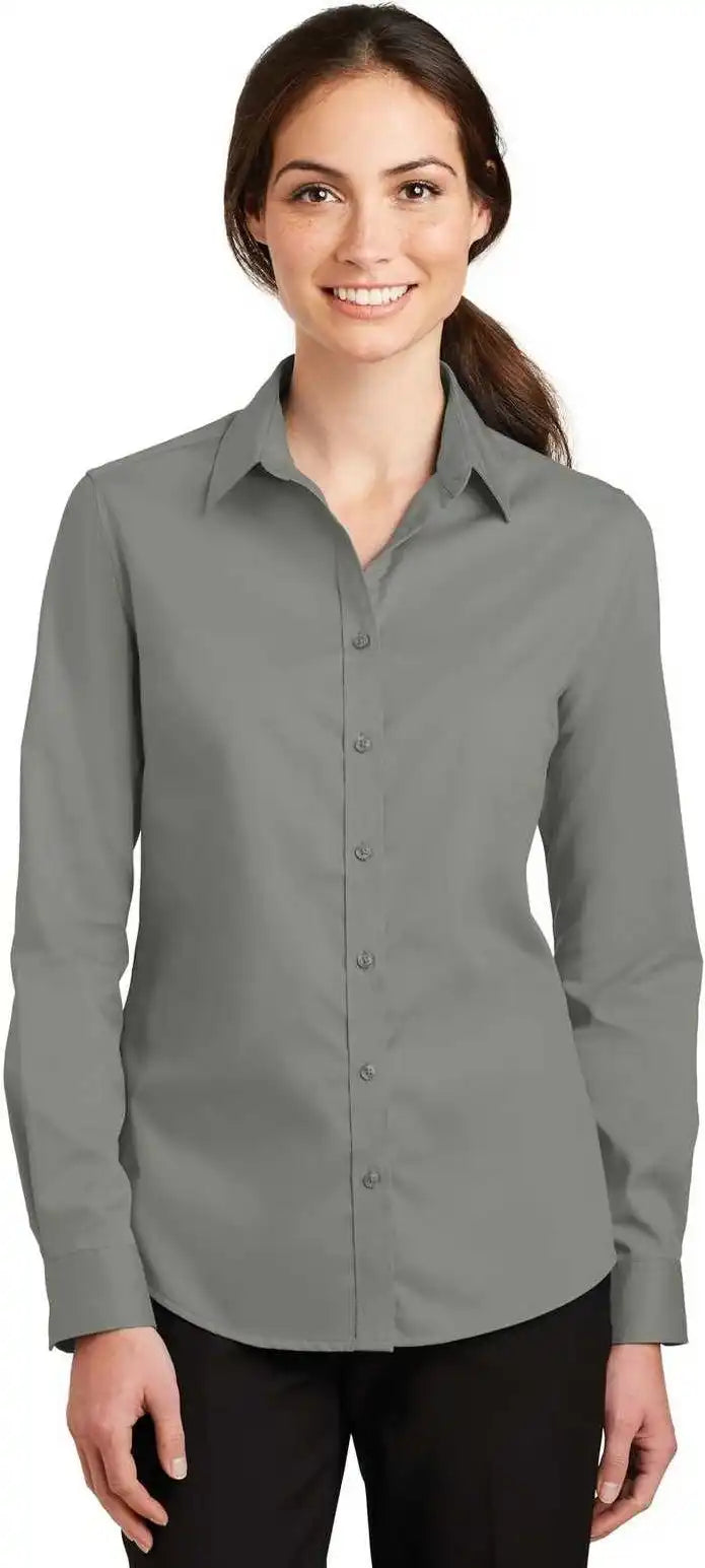 Port Authority L663 Ladies Superpro Twill Shirt - Monument Gray