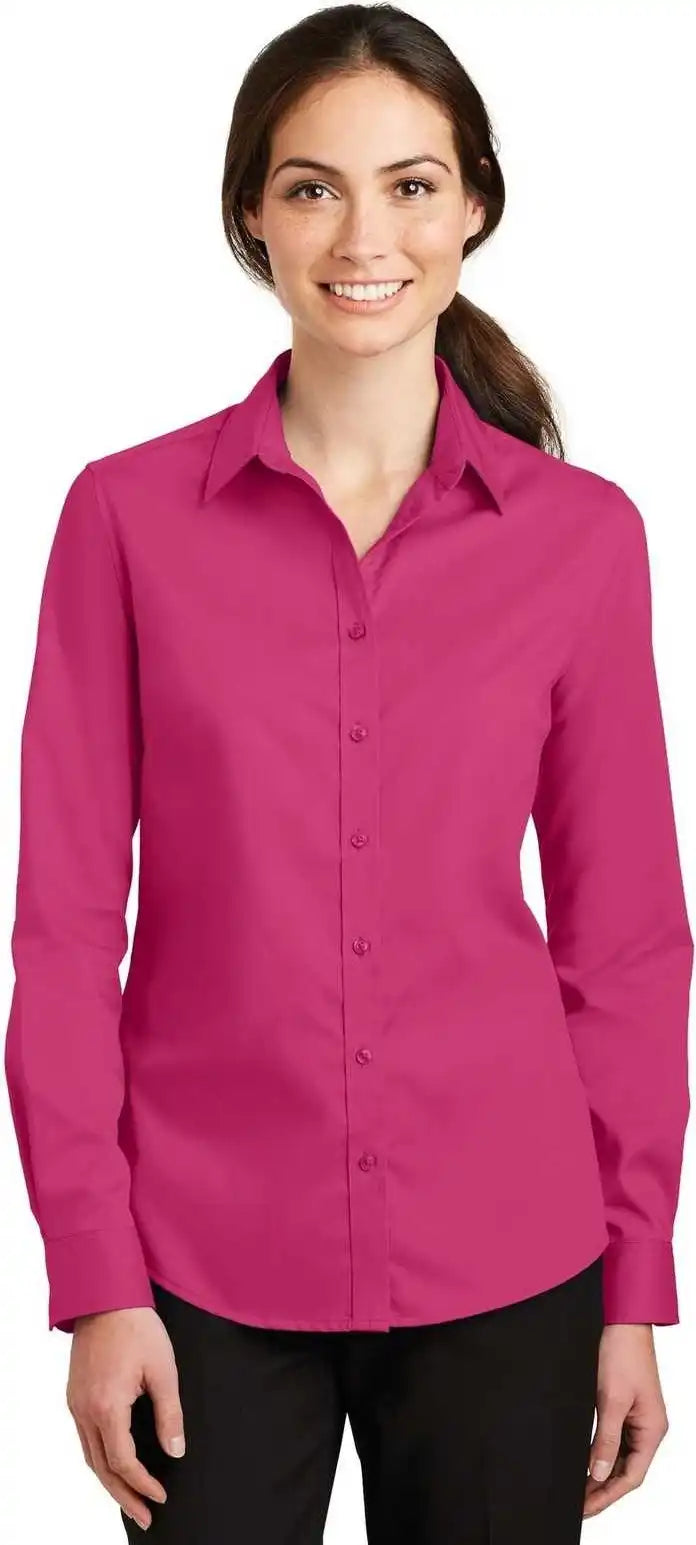 Port Authority L663 Ladies Superpro Twill Shirt - Pink Azalea