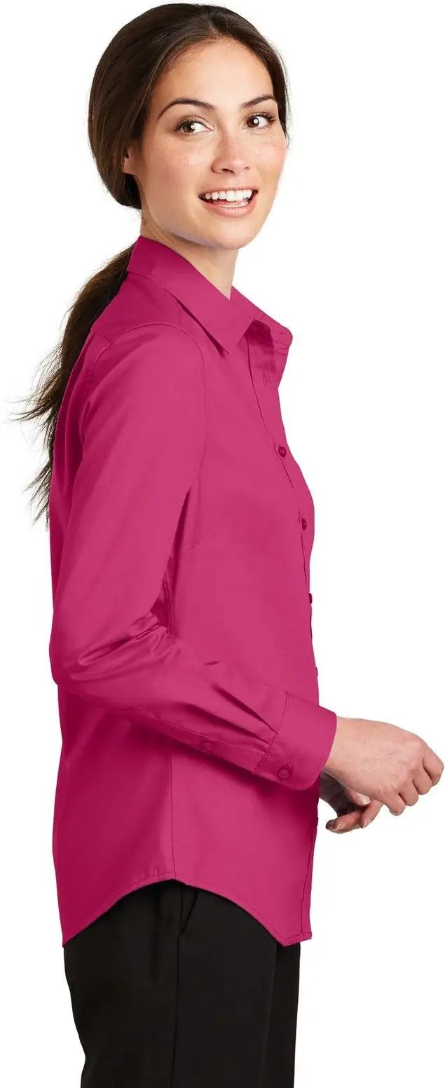 Port Authority L663 Women’s Superpro Twill Shirt - Pink Azalea