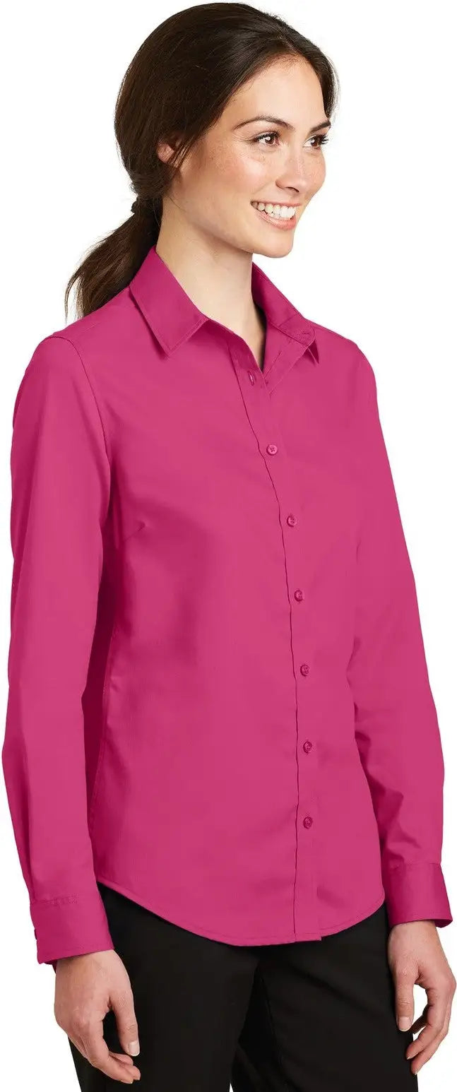 Port Authority L663 Women’s Superpro Twill Shirt - Pink Azalea
