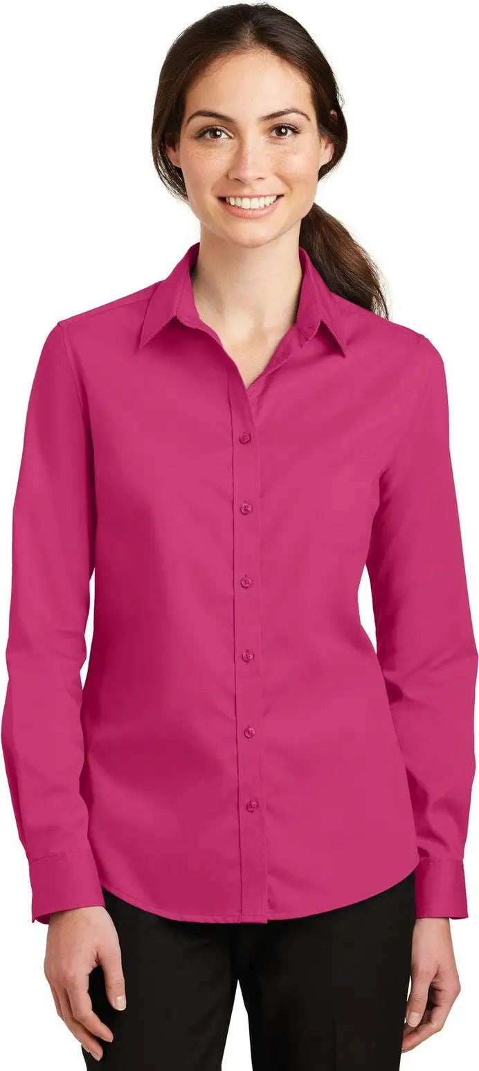 Port Authority L663 Women’s Superpro Twill Shirt - Pink Azalea - Ladies Xs