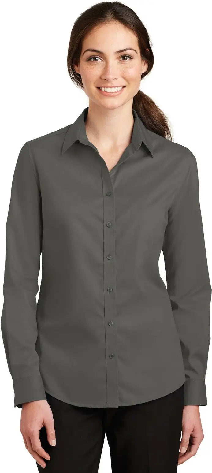 Port Authority L663 Women’s Superpro Twill Shirt - Sterling Gray - Ladies Xs