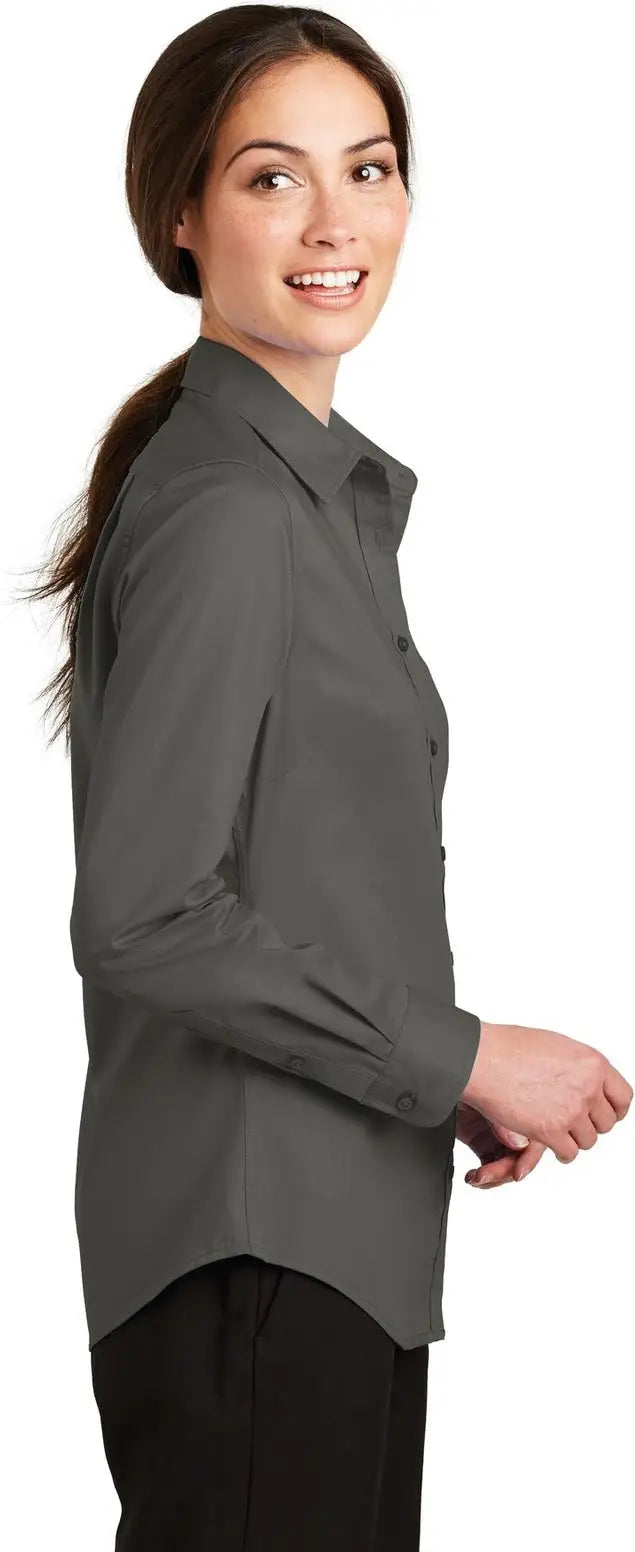 Port Authority L663 Women’s Superpro Twill Shirt - Sterling Gray